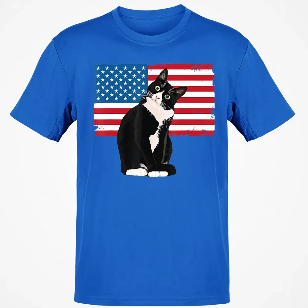 Tuxedo Cat T 4th of July Patriotic  Gift Adults Kids Classic Unisex T-Shirt - 12
