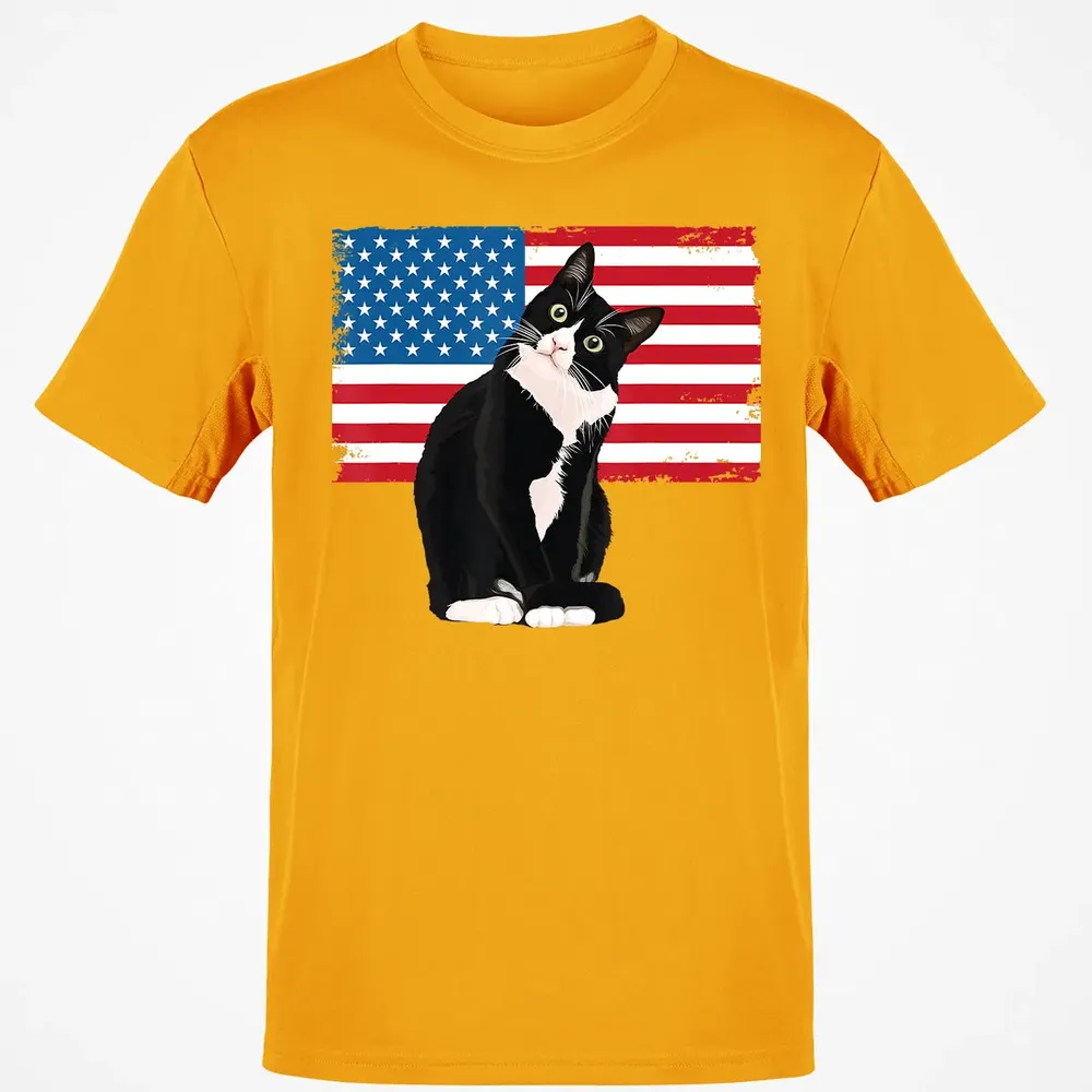 Tuxedo Cat T 4th of July Patriotic  Gift Adults Kids Classic Unisex T-Shirt - 5