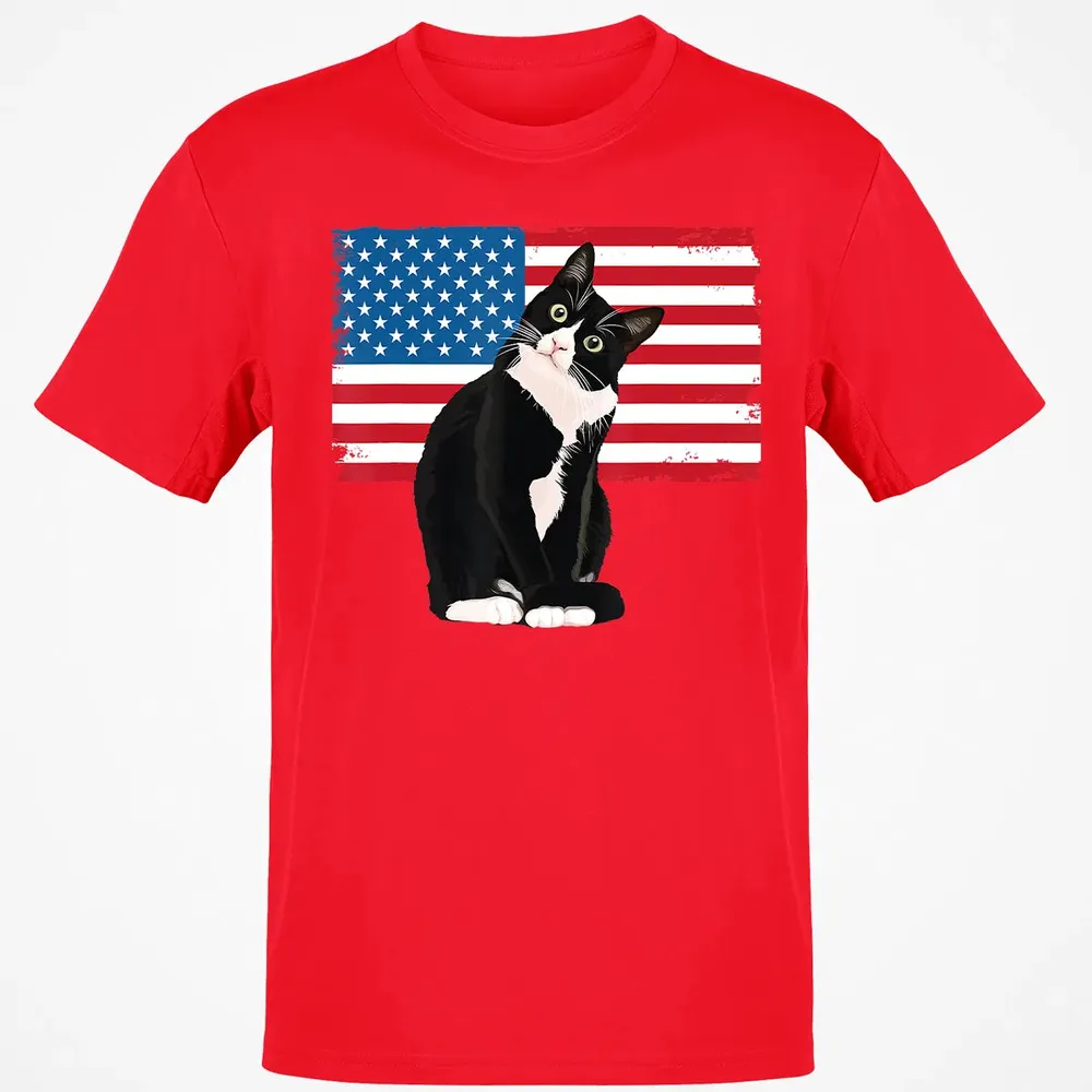 Tuxedo Cat T 4th of July Patriotic  Gift Adults Kids Classic Unisex T-Shirt - 11