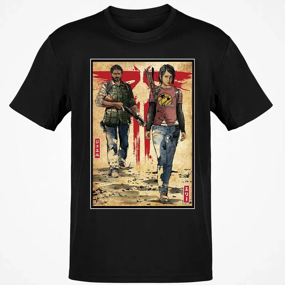 Joel and Ellie woodblock Classic Unisex T-Shirt - 2