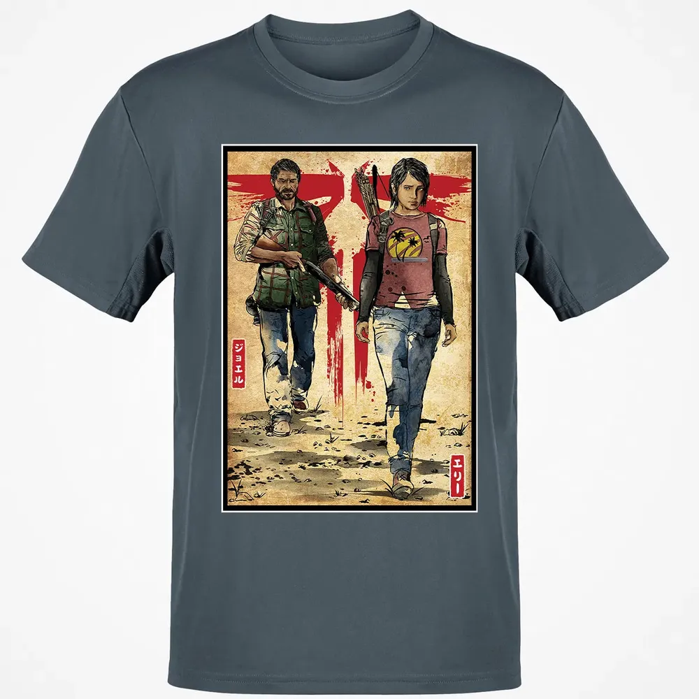 Joel and Ellie woodblock Classic Unisex T-Shirt - 4