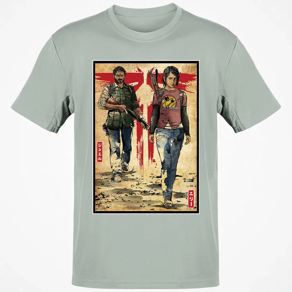 Joel and Ellie woodblock Classic Unisex T-Shirt - 3