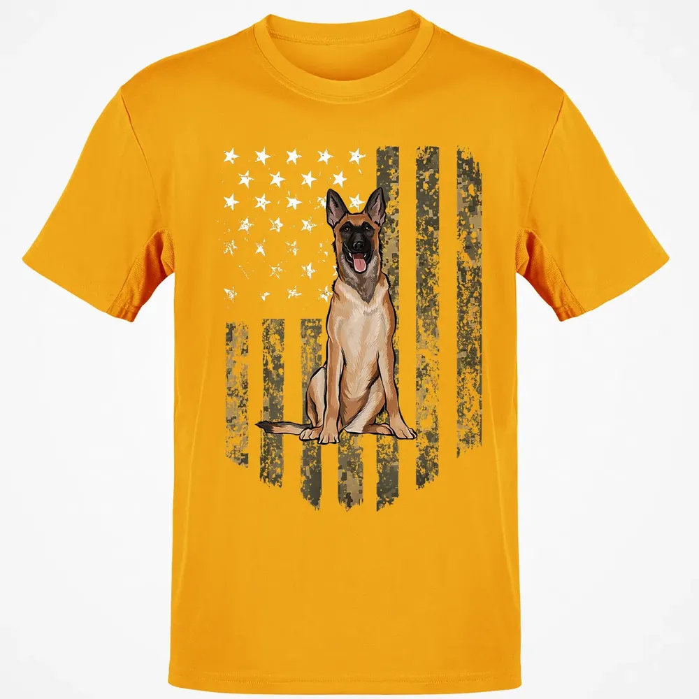Camo American Flag Belgian Malinoi 4th Of July USA Classic Unisex T-Shirt - 5