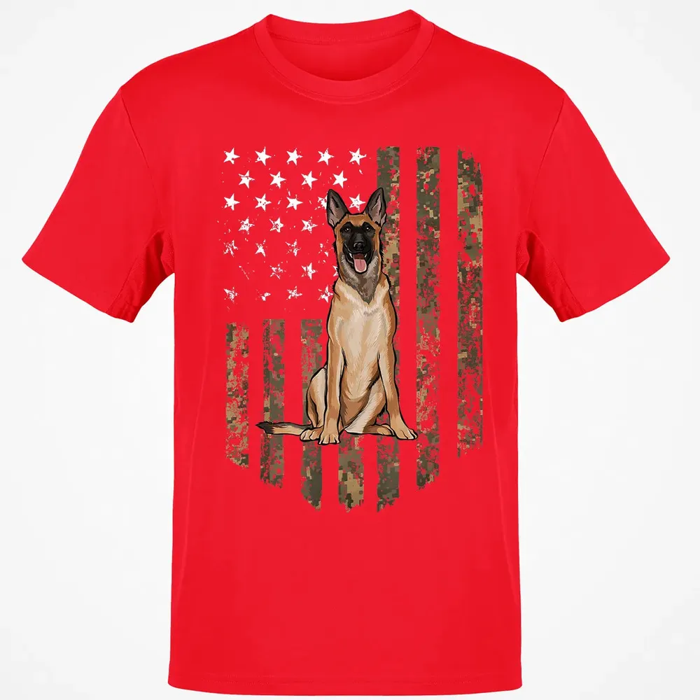 Camo American Flag Belgian Malinoi 4th Of July USA Classic Unisex T-Shirt - 11
