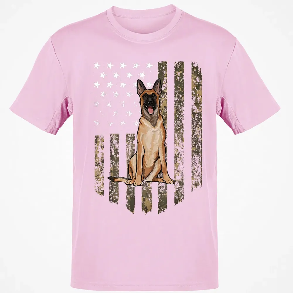 Camo American Flag Belgian Malinoi 4th Of July USA Classic Unisex T-Shirt - 6