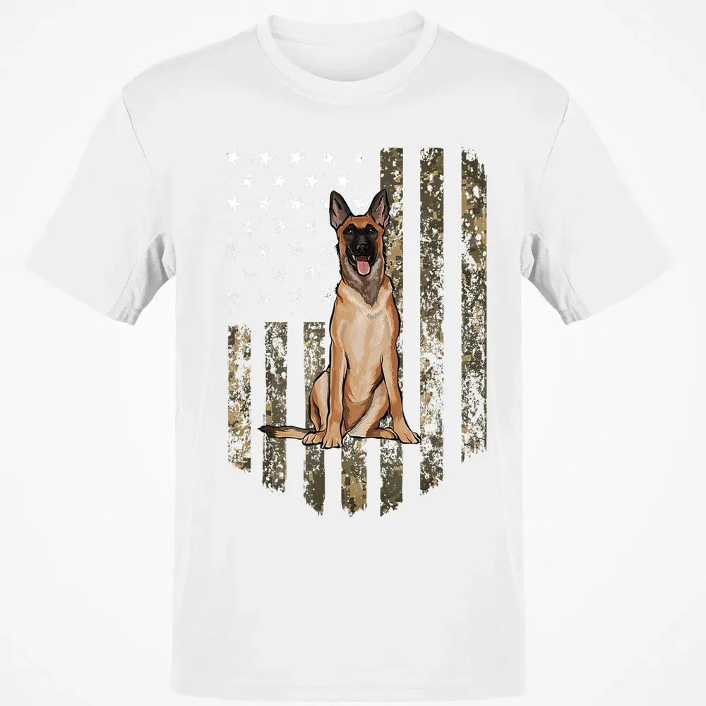 Camo American Flag Belgian Malinoi 4th Of July USA Classic Unisex T-Shirt - 13
