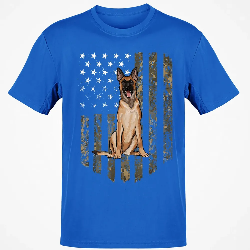Camo American Flag Belgian Malinoi 4th Of July USA Classic Unisex T-Shirt - 12