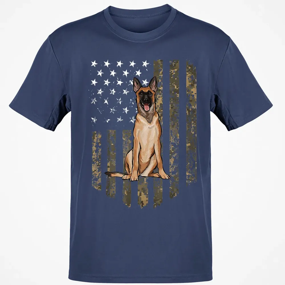 Camo American Flag Belgian Malinoi 4th Of July USA Classic Unisex T-Shirt - 8