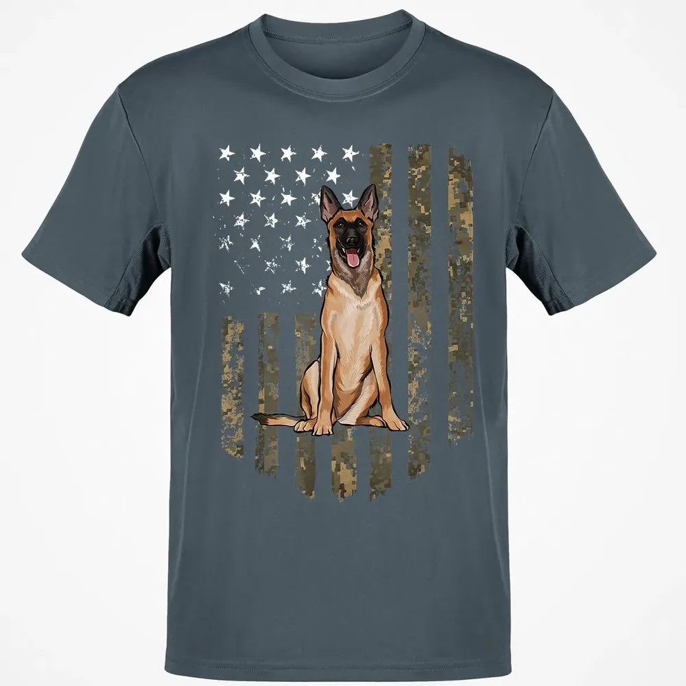 Camo American Flag Belgian Malinoi 4th Of July USA Classic Unisex T-Shirt - 4
