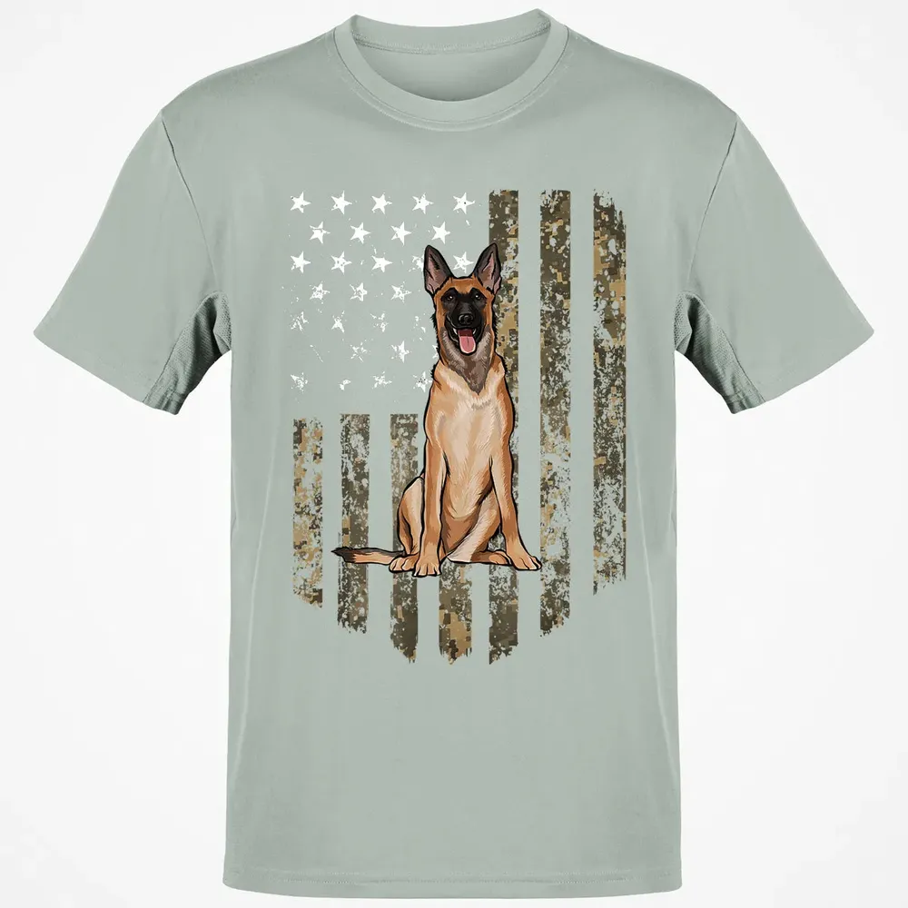 Camo American Flag Belgian Malinoi 4th Of July USA Classic Unisex T-Shirt - 3