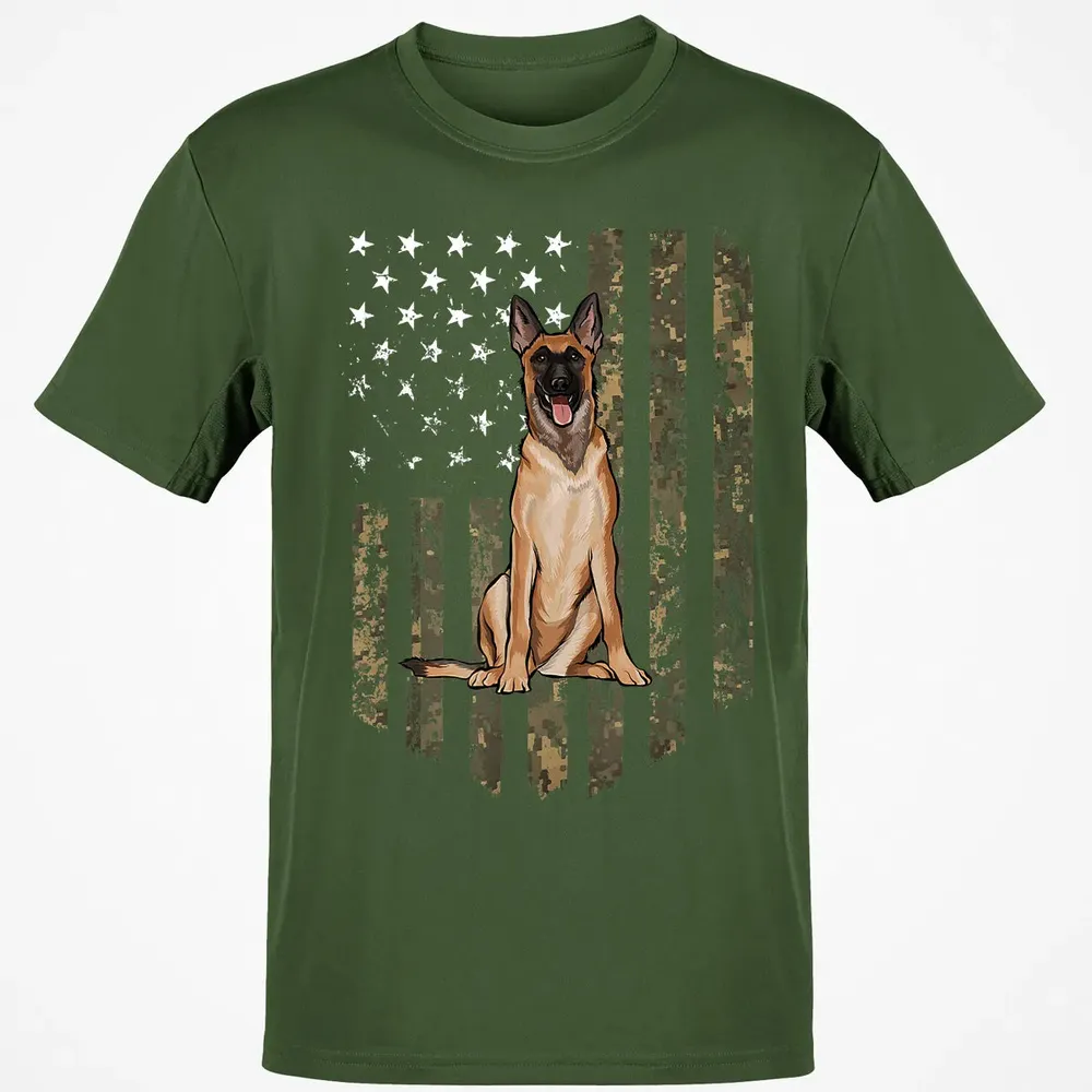 Camo American Flag Belgian Malinoi 4th Of July USA Classic Unisex T-Shirt - 7