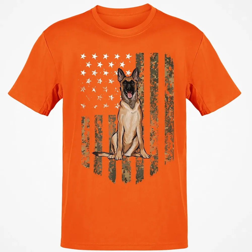 Camo American Flag Belgian Malinoi 4th Of July USA Classic Unisex T-Shirt - 9