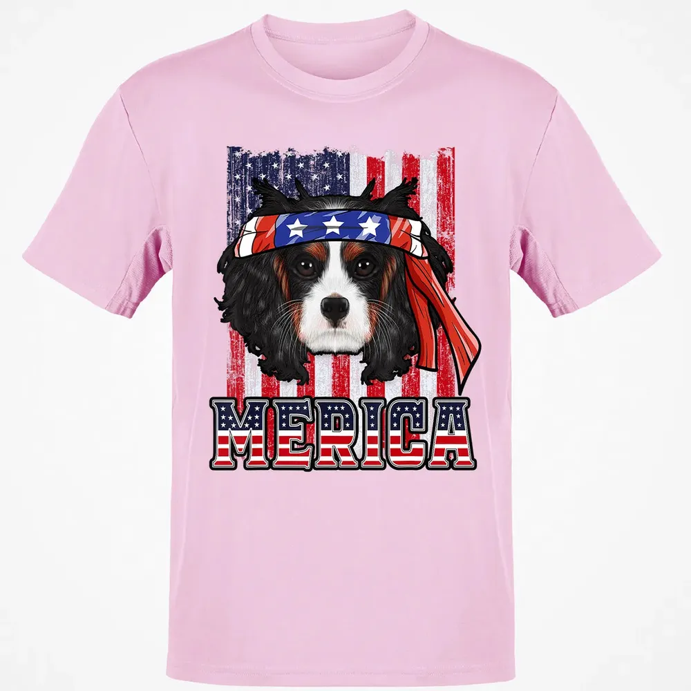 Cavalier King Charles Spaniel Merica 4th of July Dog Flag Classic Unisex T-Shirt - 6