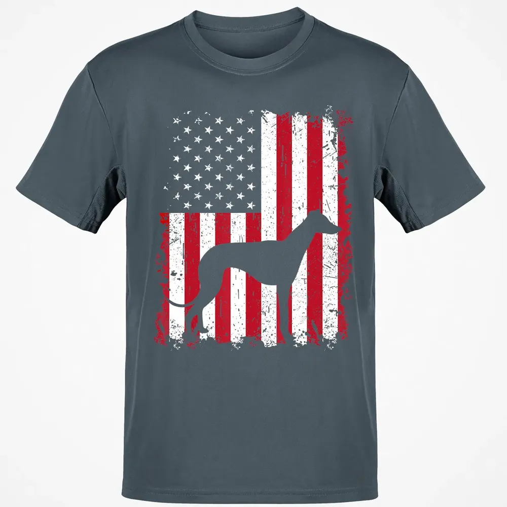 Greyhound 4th of July Patriotic American USA Flag Gift Classic Unisex T-Shirt - 4