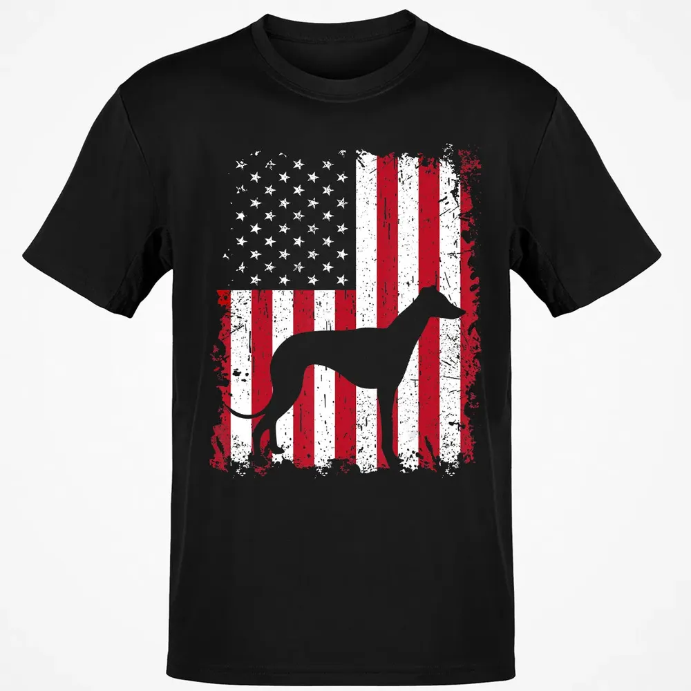 Greyhound 4th of July Patriotic American USA Flag Gift Classic Unisex T-Shirt - 2