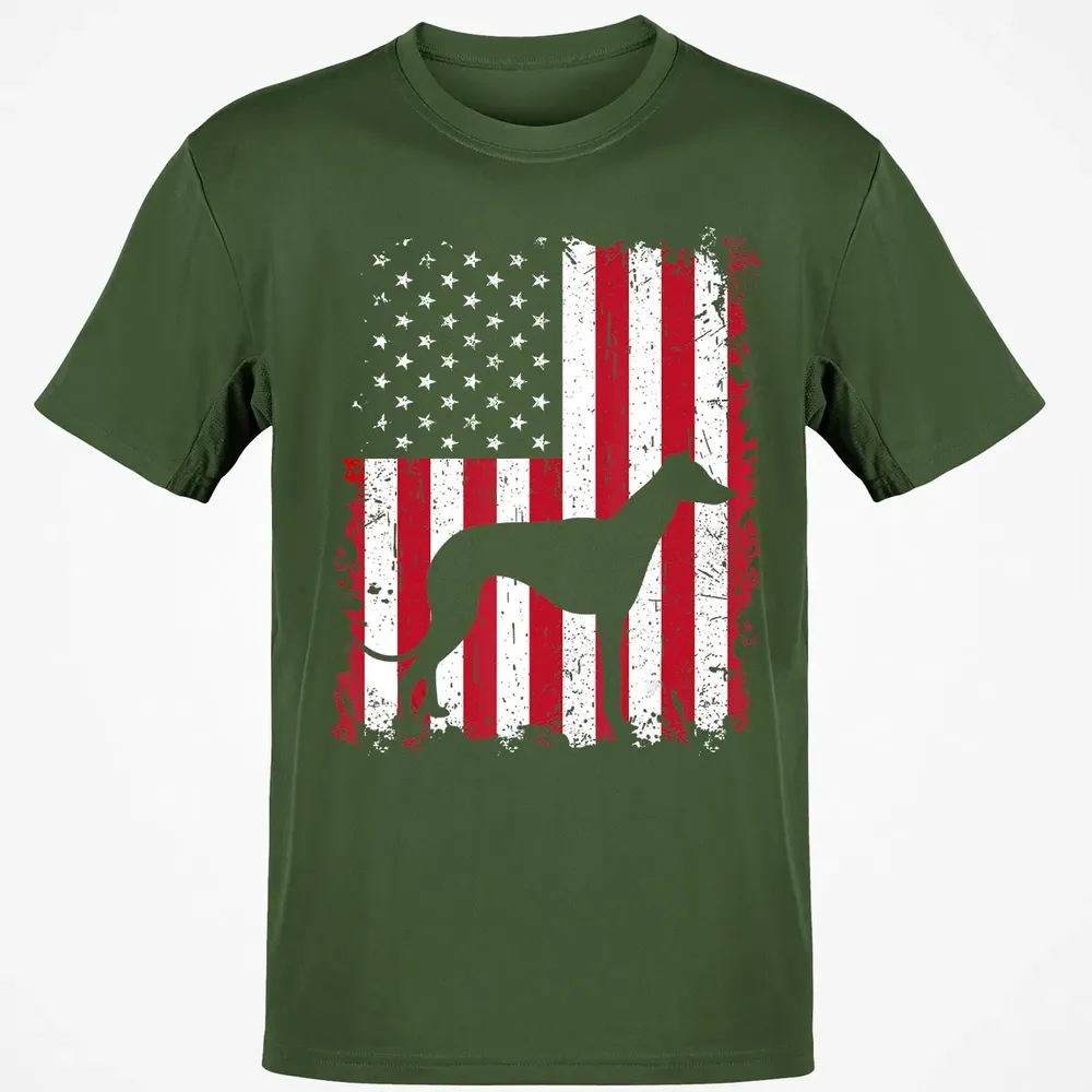 Greyhound 4th of July Patriotic American USA Flag Gift Classic Unisex T-Shirt - 7