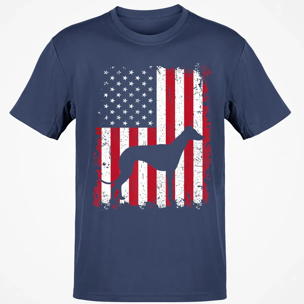 Greyhound 4th of July Patriotic American USA Flag Gift Classic Unisex T-Shirt - 8