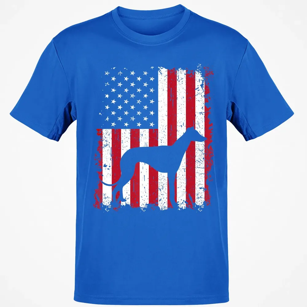 Greyhound 4th of July Patriotic American USA Flag Gift Classic Unisex T-Shirt - 12