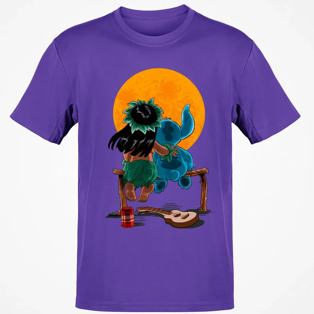 Alien And Girl Gazing At The Moon Classic Unisex T-Shirt - 10
