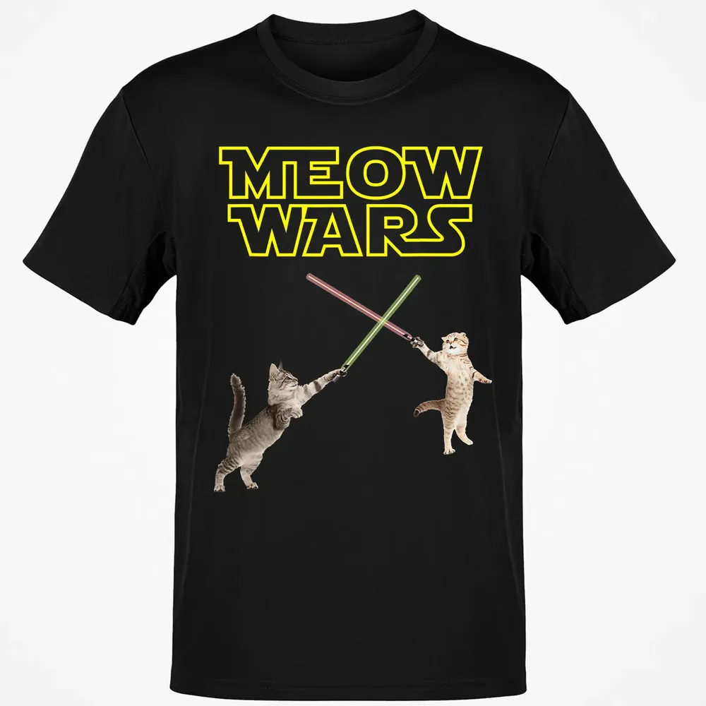 Meow Wars funny Cat lover pop art Classic Unisex T-Shirt - 2