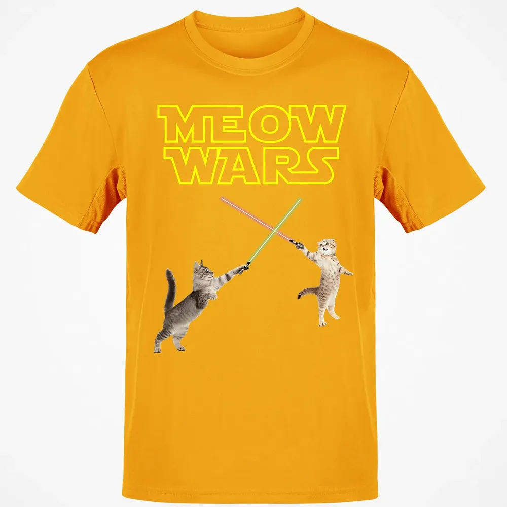 Meow Wars funny Cat lover pop art Classic Unisex T-Shirt - 5
