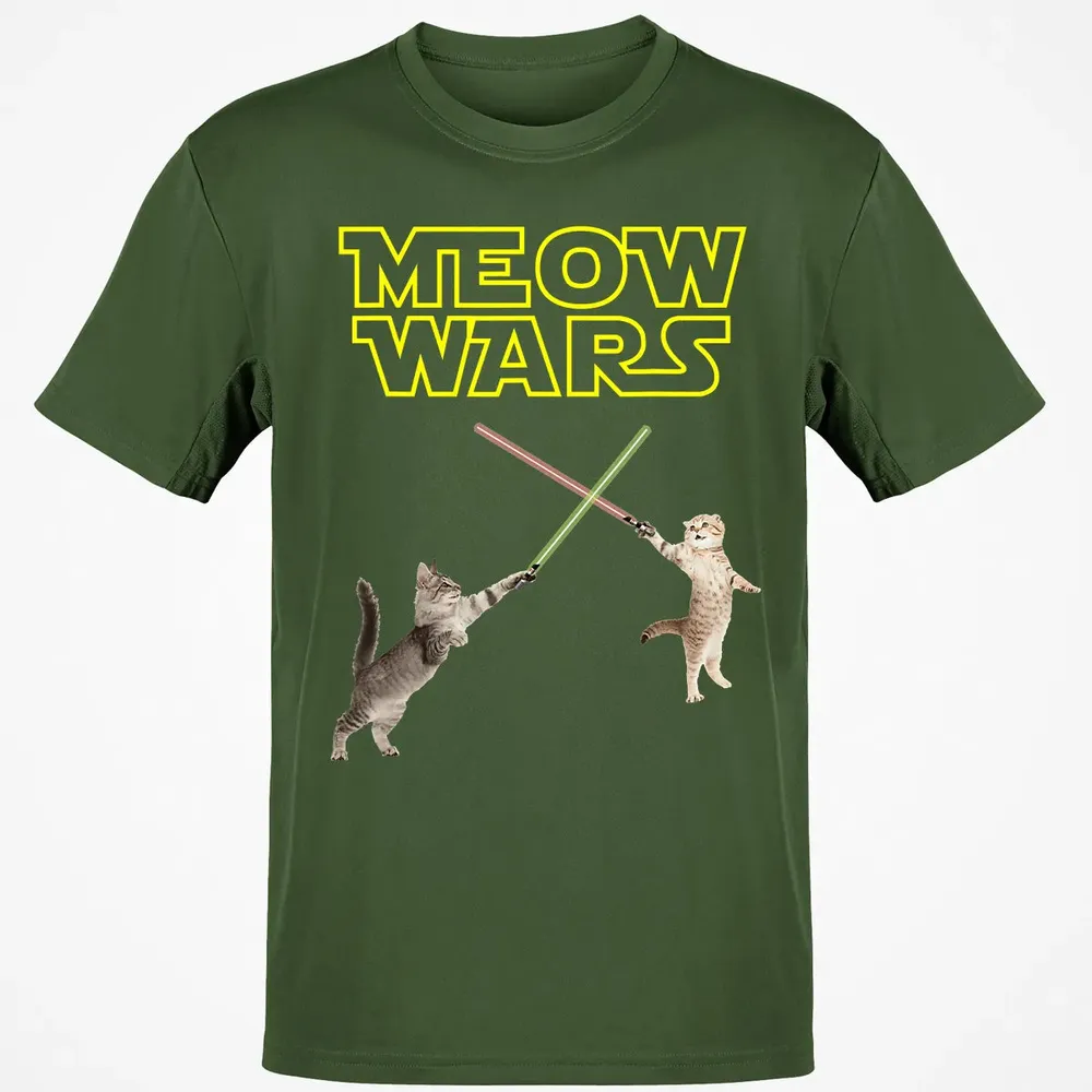 Meow Wars funny Cat lover pop art Classic Unisex T-Shirt - 7