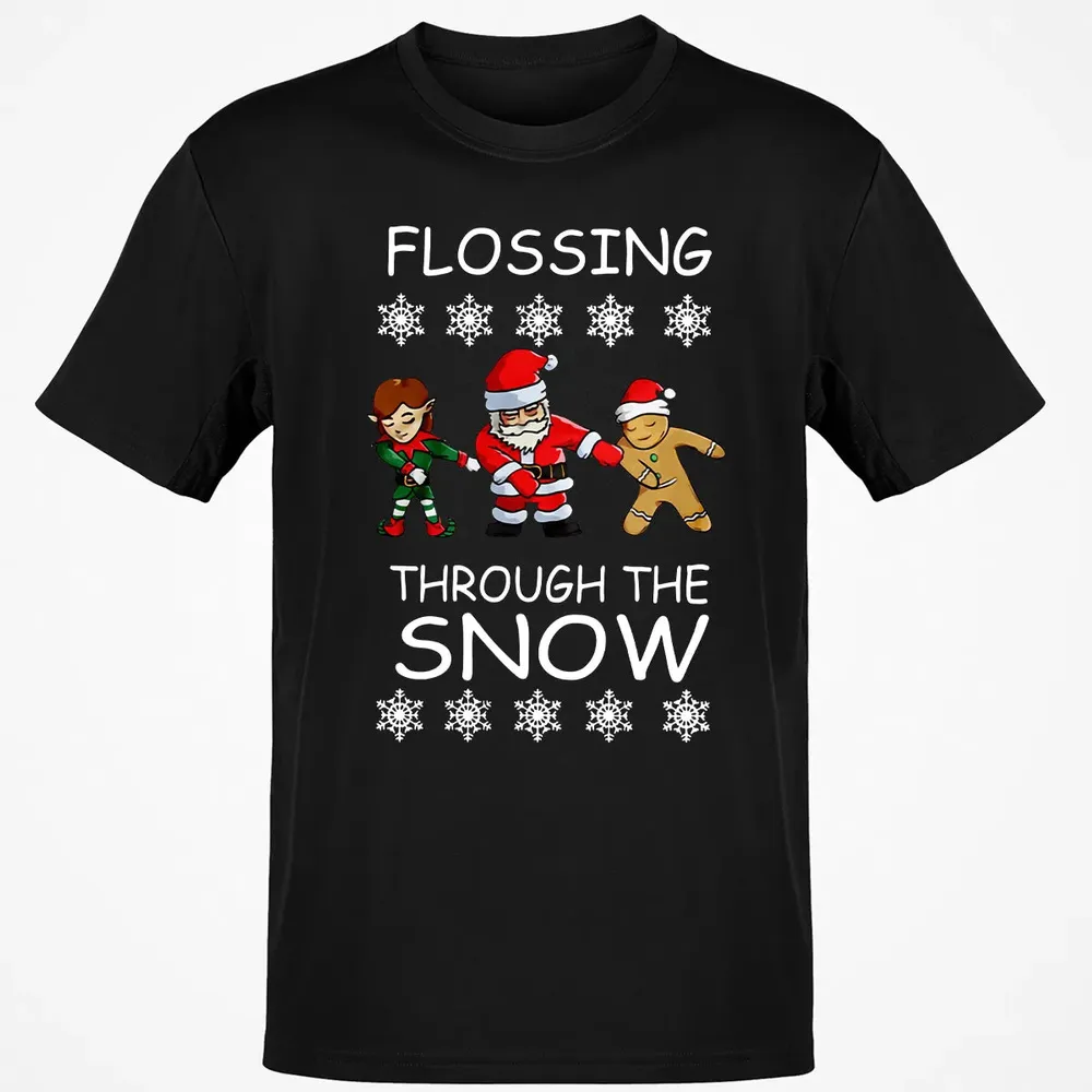 Floss through the snow Classic Unisex T-Shirt - 2
