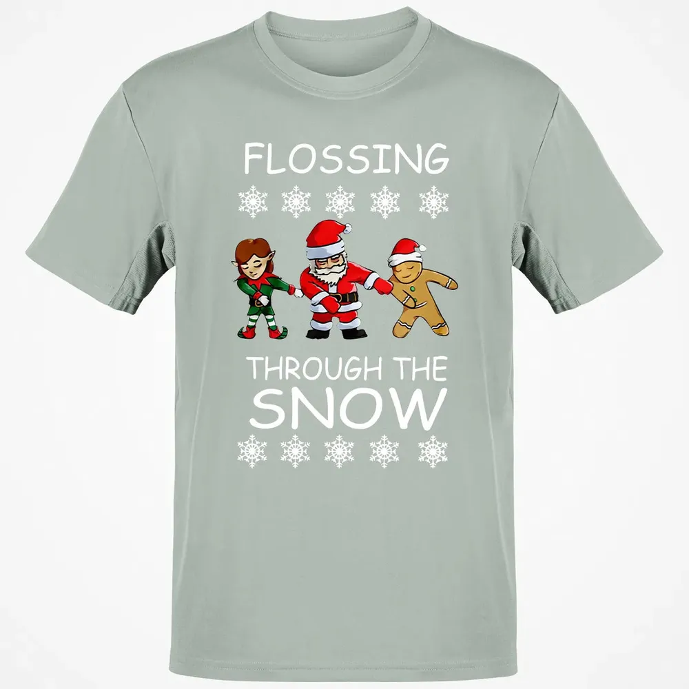 Floss through the snow Classic Unisex T-Shirt - 3