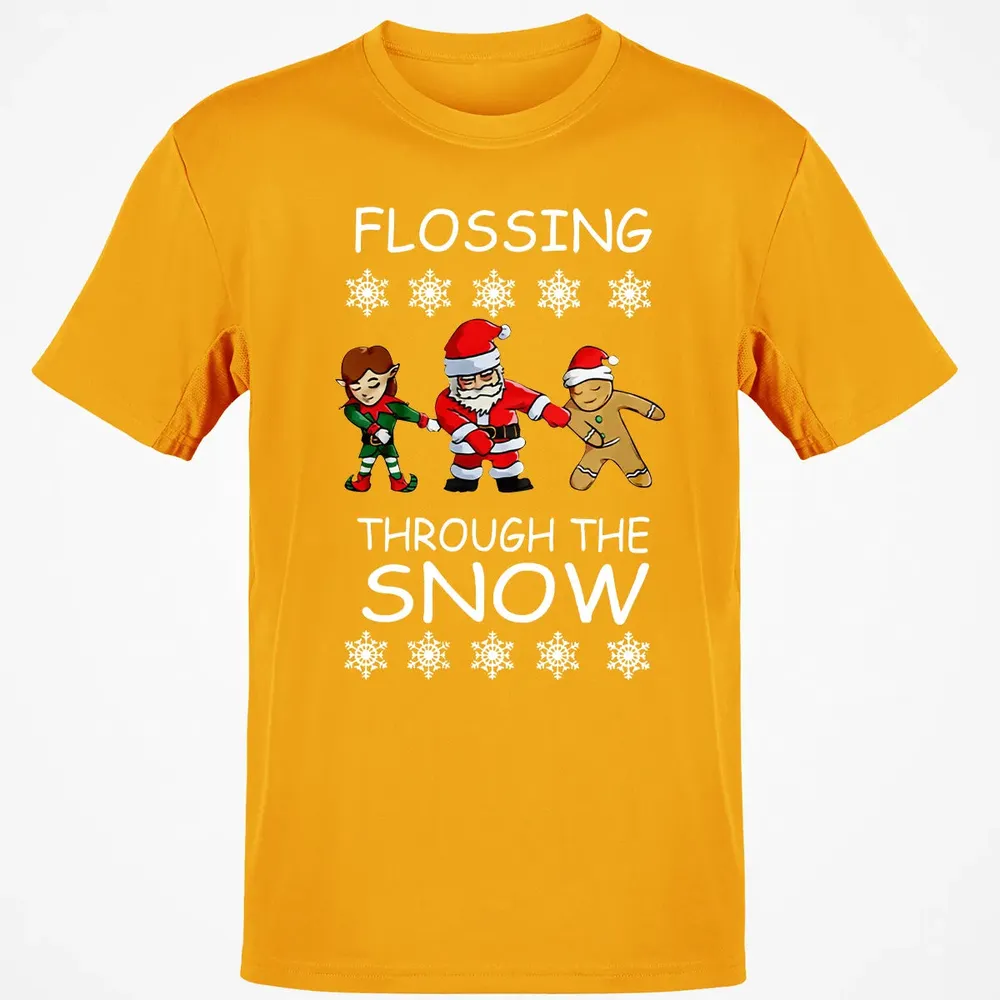 Floss through the snow Classic Unisex T-Shirt - 5