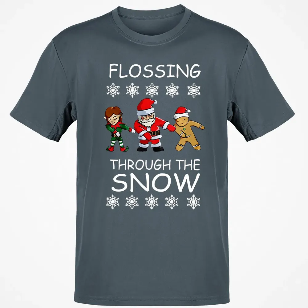 Floss through the snow Classic Unisex T-Shirt - 4