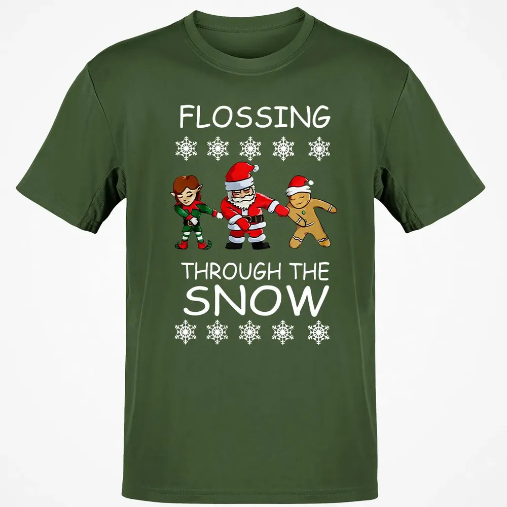 Floss through the snow Classic Unisex T-Shirt - 7