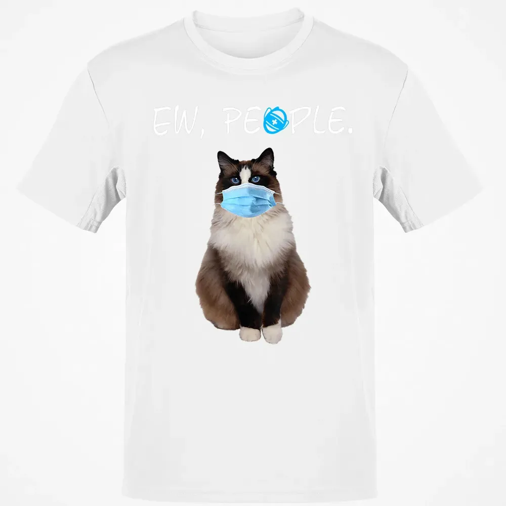 Ragdoll Cat Ew People Cat Wearing A Face Mask Classic Unisex T-Shirt - 13