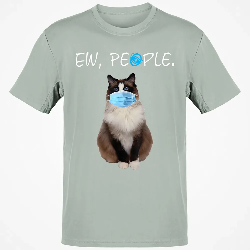 Ragdoll Cat Ew People Cat Wearing A Face Mask Classic Unisex T-Shirt - 3