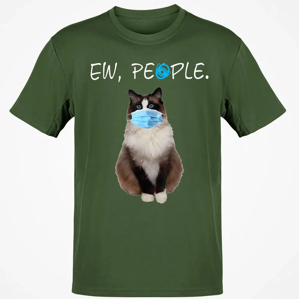 Ragdoll Cat Ew People Cat Wearing A Face Mask Classic Unisex T-Shirt - 7
