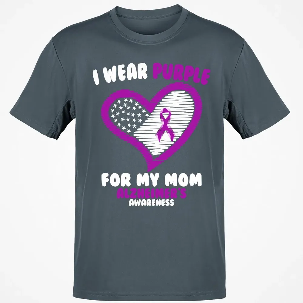I Wear Purple For My Mom Alzheimer's Awareness Classic Unisex T-Shirt - 4