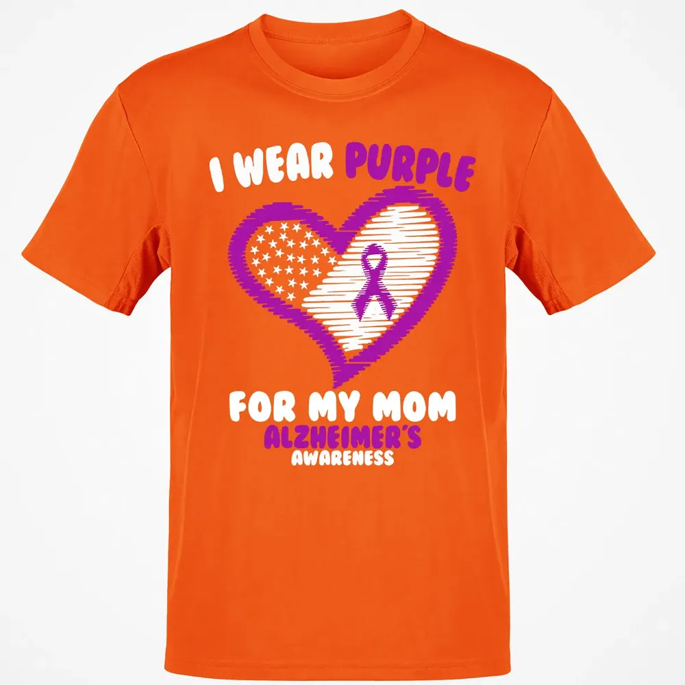I Wear Purple For My Mom Alzheimer's Awareness Classic Unisex T-Shirt - 9