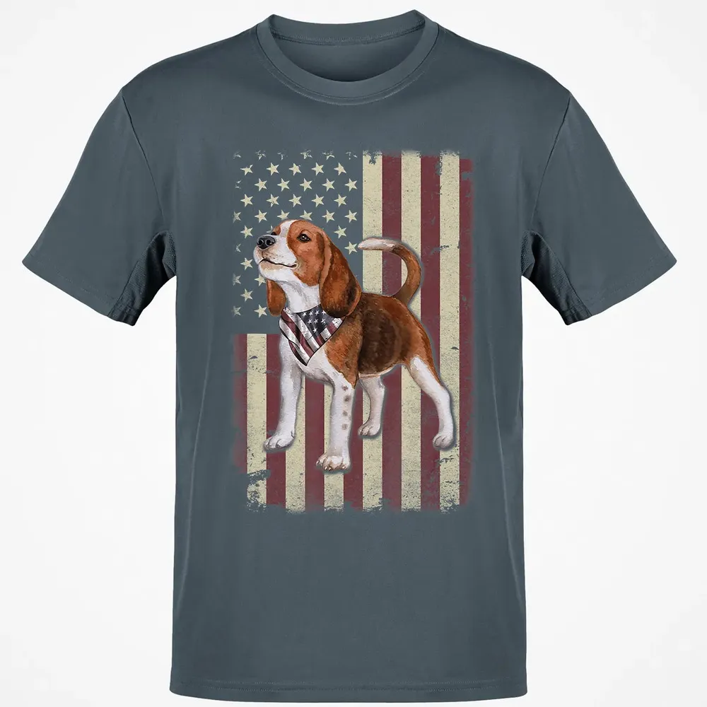 Beagle American Flag Bandana Patriotic 4th Of July T Classic Unisex T-Shirt - 4
