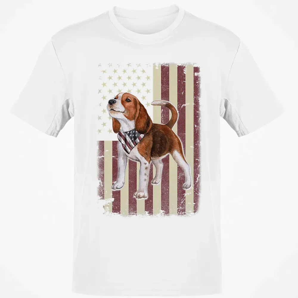 Beagle American Flag Bandana Patriotic 4th Of July T Classic Unisex T-Shirt - 13