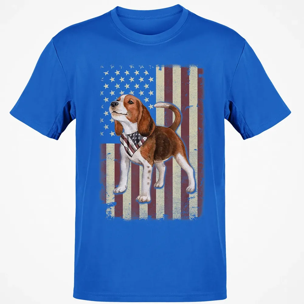 Beagle American Flag Bandana Patriotic 4th Of July T Classic Unisex T-Shirt - 12