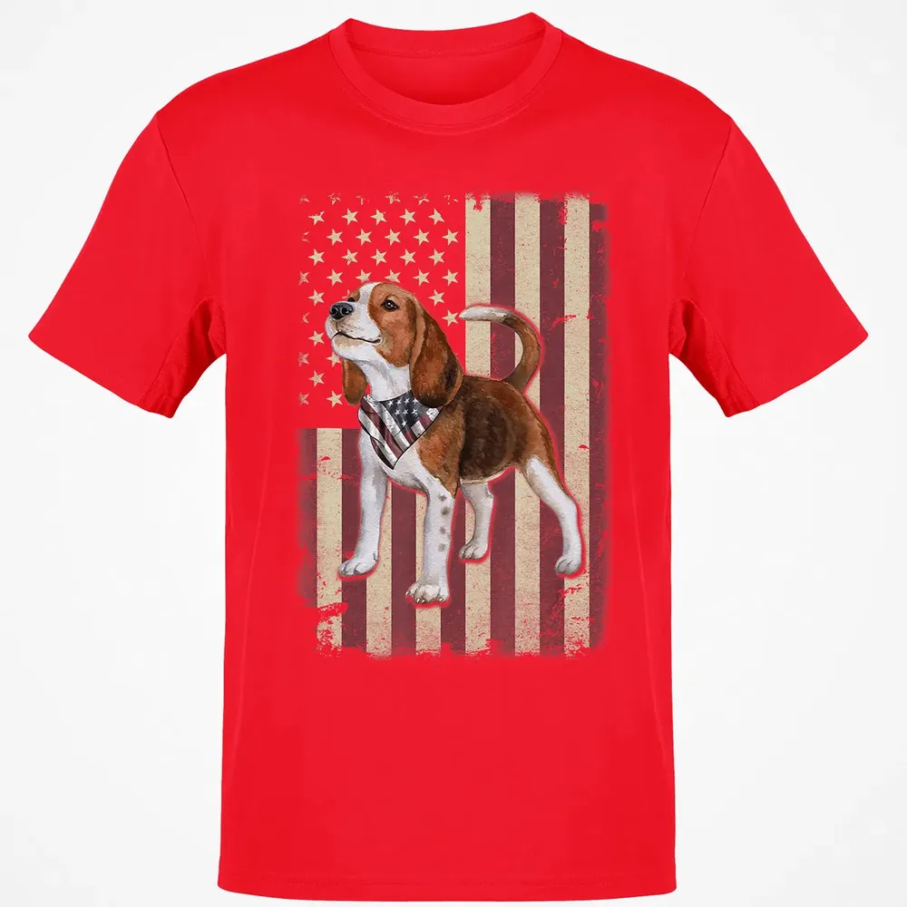 Beagle American Flag Bandana Patriotic 4th Of July T Classic Unisex T-Shirt - 11