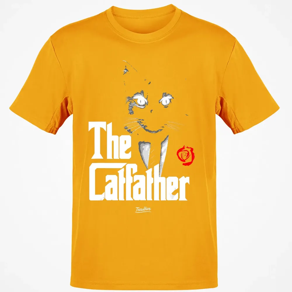 The Catfather Funny Cat Dad Tuxedo Cat Papa Novelty Themed Classic Unisex T-Shirt - 5
