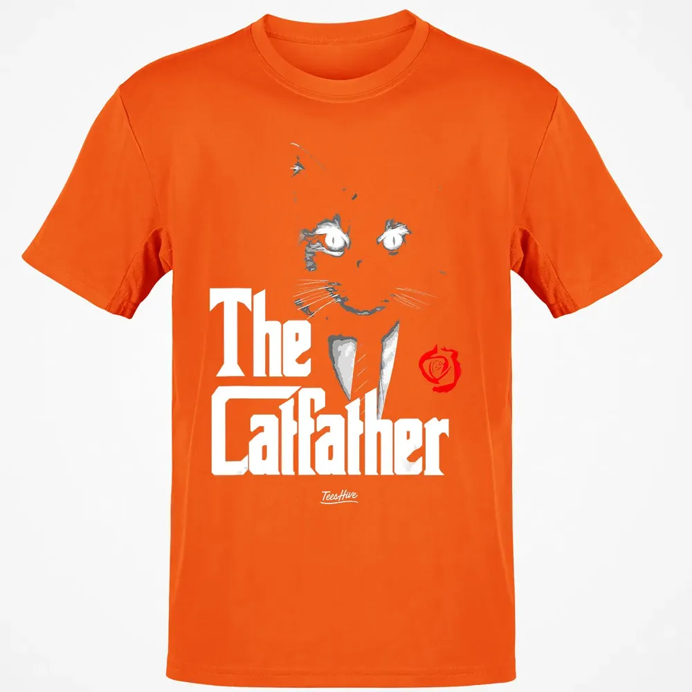 The Catfather Funny Cat Dad Tuxedo Cat Papa Novelty Themed Classic Unisex T-Shirt - 9