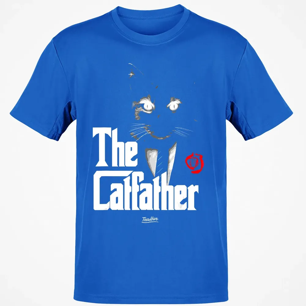 The Catfather Funny Cat Dad Tuxedo Cat Papa Novelty Themed Classic Unisex T-Shirt - 12