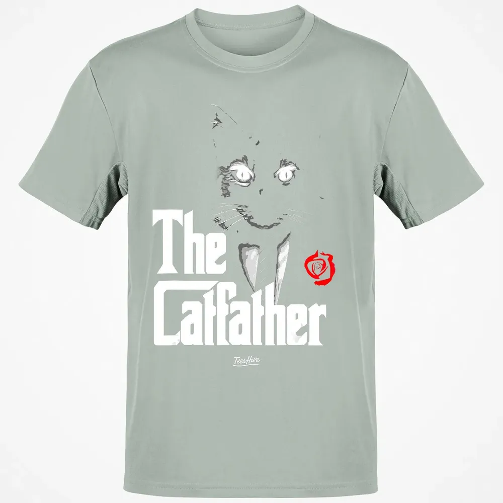 The Catfather Funny Cat Dad Tuxedo Cat Papa Novelty Themed Classic Unisex T-Shirt - 3