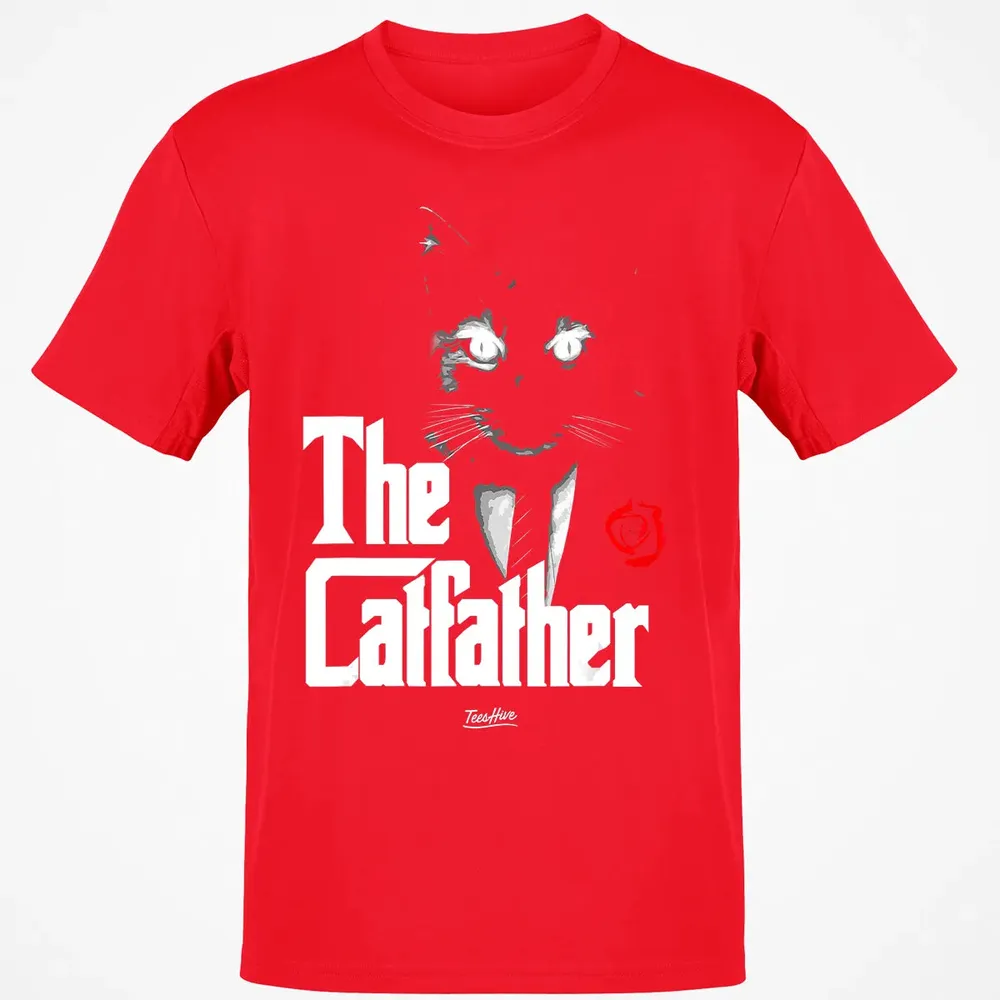 The Catfather Funny Cat Dad Tuxedo Cat Papa Novelty Themed Classic Unisex T-Shirt - 11
