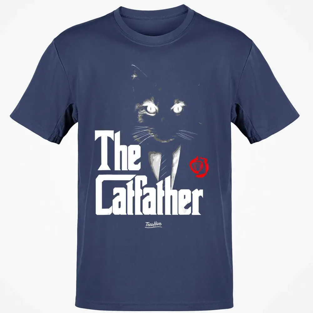 The Catfather Funny Cat Dad Tuxedo Cat Papa Novelty Themed Classic Unisex T-Shirt - 8