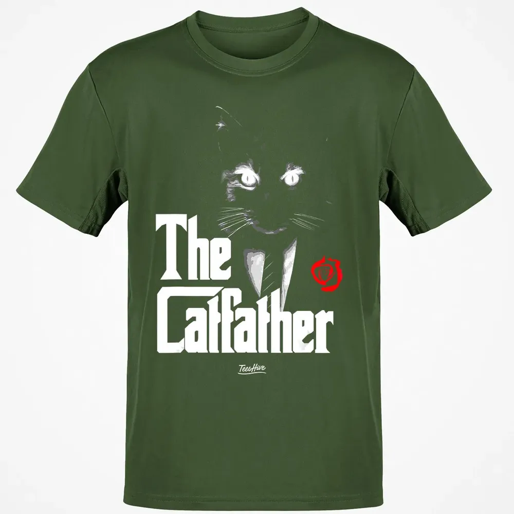 The Catfather Funny Cat Dad Tuxedo Cat Papa Novelty Themed Classic Unisex T-Shirt - 7