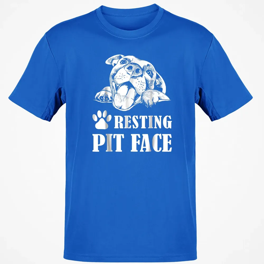 Funny Dog Pitbull Resting Pit Face Classic Unisex T-Shirt - 12