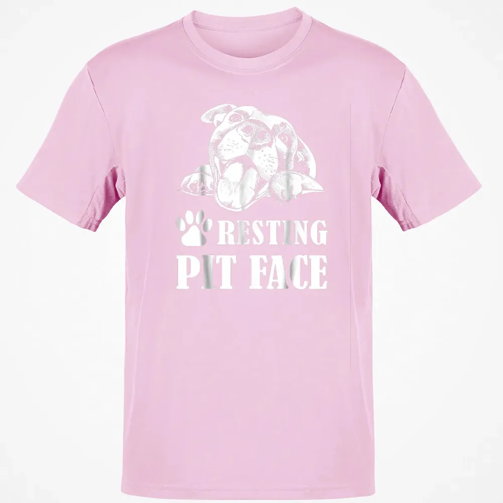 Funny Dog Pitbull Resting Pit Face Classic Unisex T-Shirt - 6