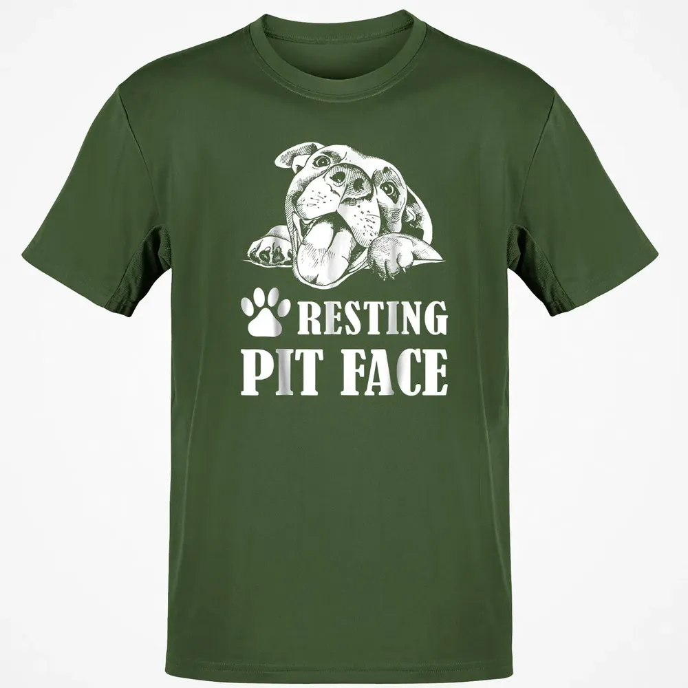 Funny Dog Pitbull Resting Pit Face Classic Unisex T-Shirt - 7